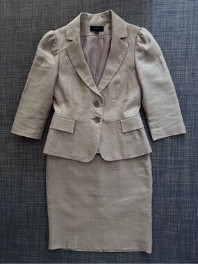 RW&CO 100% Linen Blazer and matching Skirt Size XP and 00